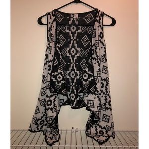 Reversible Sleeveless Open Front Cardigan